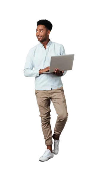 A men handsome with laptop in his hands