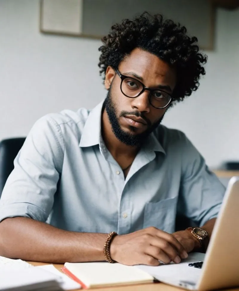 A handsome men with laptop